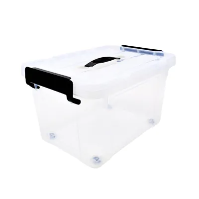 Bac de rangement translucide à roulettes 27L avec couvercle clipsable – 44x33x26,5cm - Bacs de rangement