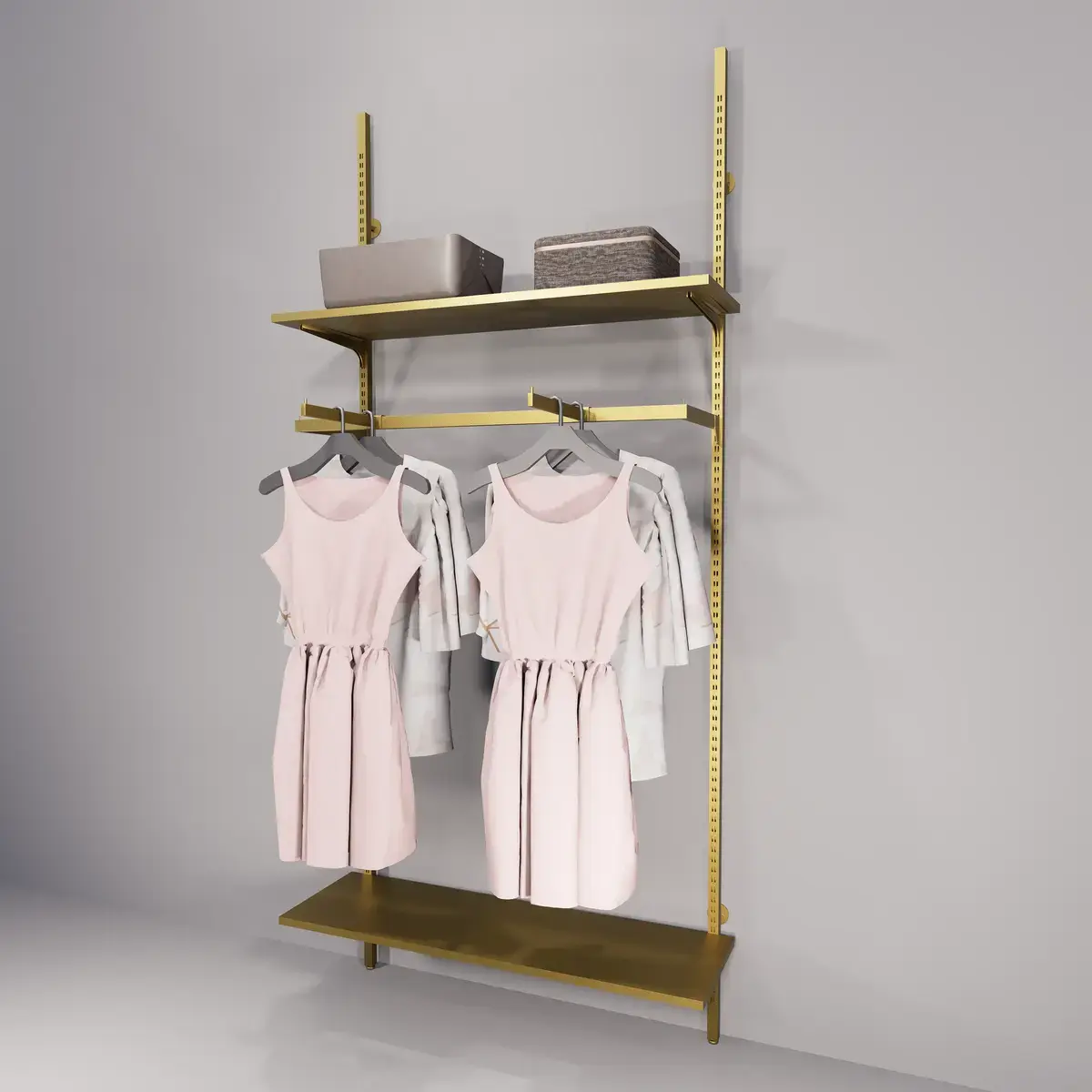 Barre de penderie - Or - L 100 cm - Ligne Square 25 or-3