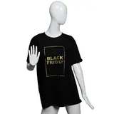 T-shirt BLACK FRIDAY coton taille M - noir / or - T-shirt opérations commerciales - T-shirts imprimés pour mannequin vitrine