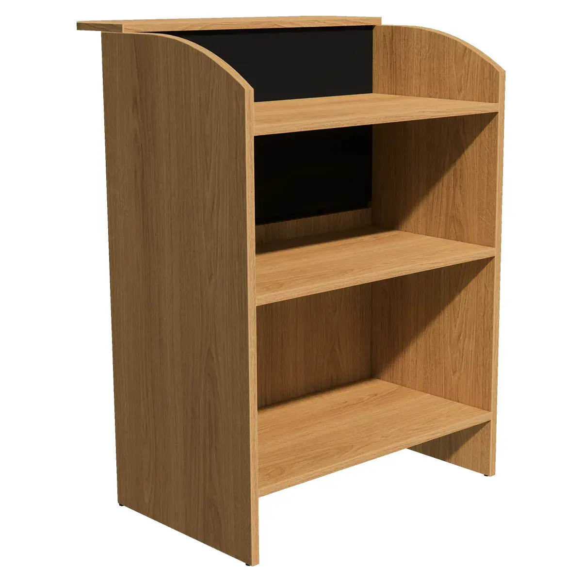 Comptoir d’accueil / Bureau d'accueil mélaminé chêne / noir 80 x 51 x 112 cm - Comptoirs Easy-2
