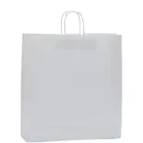 Sac kraft blanc poignées torsadées 46 x 14 x 40 cm 90g/m² - Lot de 50 - Sacs kraft blanc poignées torsadées
