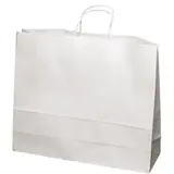 Sac kraft blanc poignées torsadées 52 + 14 x 40 cm – 110 g/m² – Paquet de 50 - Sacs kraft blanc poignées torsadées
