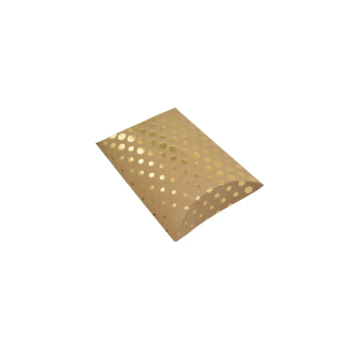 Boîte berlingot carton kraft à pois dorés 7 x 7 x 3 cm – Paquet de 100 - Boites berlingots