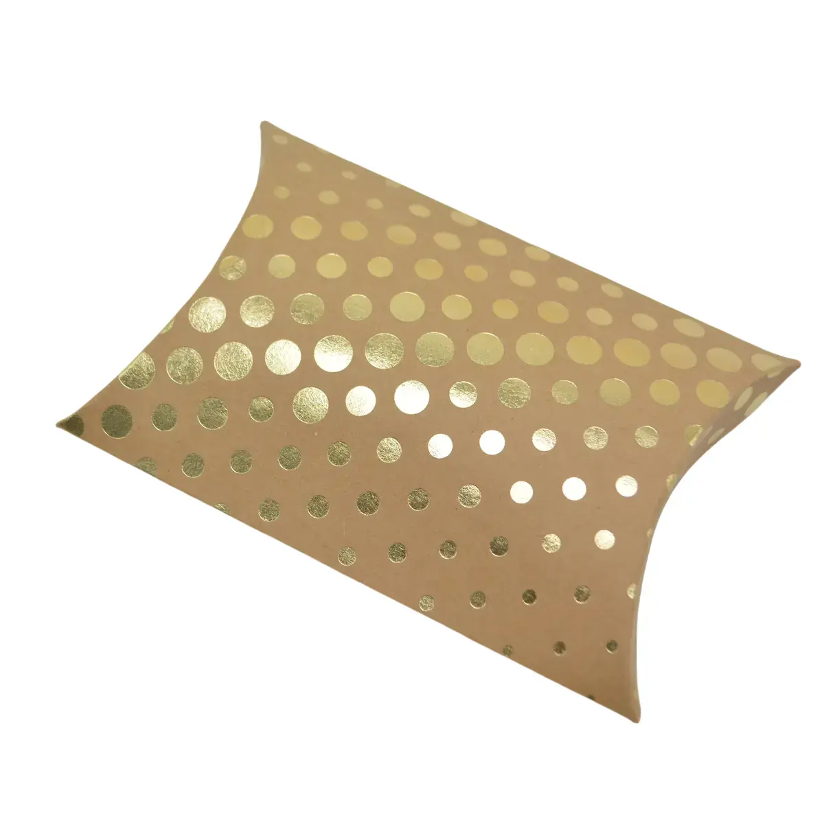Boîte berlingot carton kraft à pois dorés 11 x 9 x 3 cm – Paquet de 100 - Boites berlingots