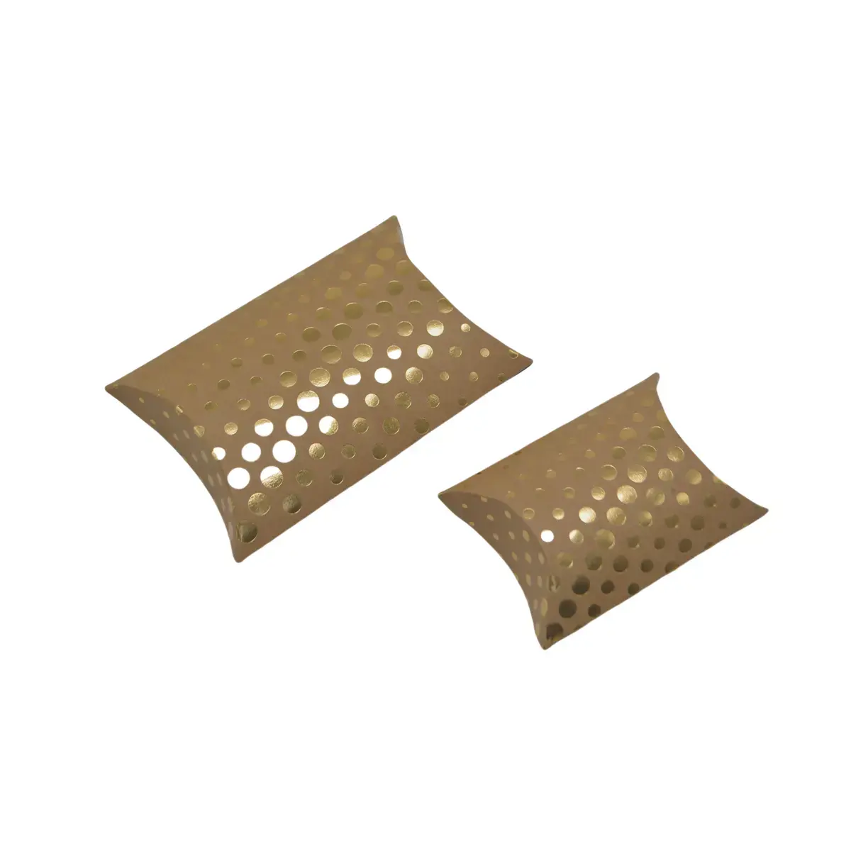 Boîte berlingot carton kraft à pois dorés 11 x 9 x 3 cm – Paquet de 100 - Boites berlingots-2