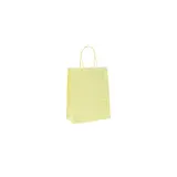 Sac kraft jaune pastel à poignées torsadées 12+6x15cm 120g/m² (x50) - Sacs kraft couleur poignées torsadées
