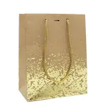 Sac kraft brun éclats or - 18 + 10 x 23 - Pqt de 20 - Sacs kraft luxe