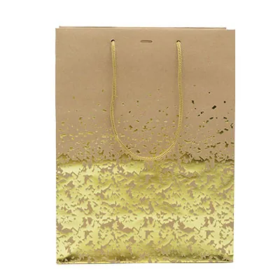 Sac kraft brun éclats or - 25 + 13 x 33 - Pqt de 20 - Sacs kraft luxe-2