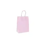 Sacs kraft rose pastel à poignées torsadées 16+8x22cm 120g/m² (x50) - Sacs cadeaux fête des mères, Pochettes cadeaux fête des mères