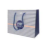 Sacs papier kraft poignées cordelettes - 22+9x17cm - Collection Mer - Bord de mer