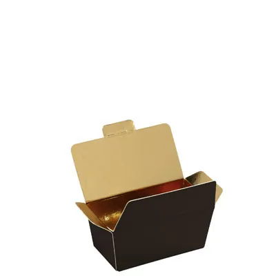 Mini ballotin chocolat carton moka intérieur or 40g 6,8 x 3,6 x 3,4 cm - Ballotin chocolat vide - Lot de 25 - Ballotins chocolats vides