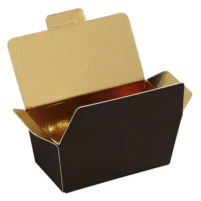 Ballotin chocolat carton moka intérieur or 250g 11 x 6 x 5,8 cm - Ballotin chocolat vide - Lot de 25 - Ballotins chocolats vides