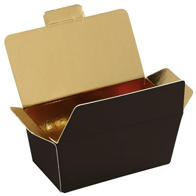 Ballotin chocolat carton moka intérieur or 500g 14,5 x 7,5 x 7 cm - Ballotin chocolat vide - Lot de 25 - Ballotins chocolats vides