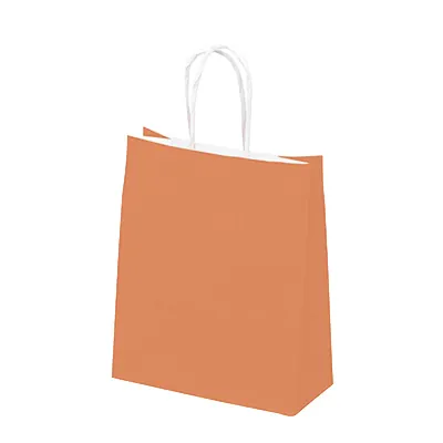 Sac kraft Terre de Sienne à poignées torsadées 19+8x23,5cm 90g/m² (x50) - Sacs kraft couleur poignées torsadées