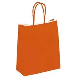 Sac kraft orange à poignées torsadées 24+12x31cm 90g/m² (x50) - Sacs kraft couleur poignées torsadées