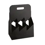 Porte-bouteilles carton kraft 6 bières Long Neck 33 cl noir 19,5 + 13 x 29 cm, paquet de 30 - Brasseur
