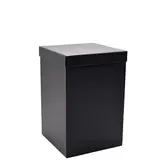 Boîte carrée kraft haute à couvercle amovible - 20 x 20 x H 30 cm - Boites cloches