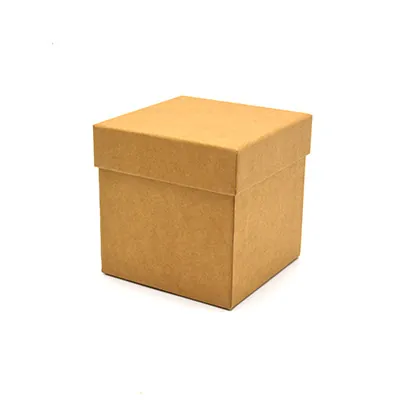 Boîte carrée kraft à couvercle amovible - 12 x 12 x12 cm - Boites cloches