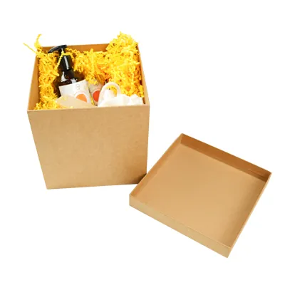 Boîte carrée kraft à couvercle amovible - 20 x 20 x 20 cm - Boites cloches-5