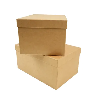 Boîte cadeau carton avec couvercle 30 x 20 x 15 cm - Boîte cloche - Lot de 2 - Boites cloches-2