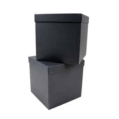 Boîte carrée kraft à couvercle amovible - 20 x 20 x 20 cm - Boites cloches-2