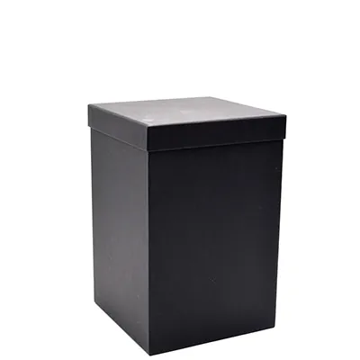 Boîte carrée kraft haute à couvercle amovible - 20 x 20 x H 30 cm - Boites cloches