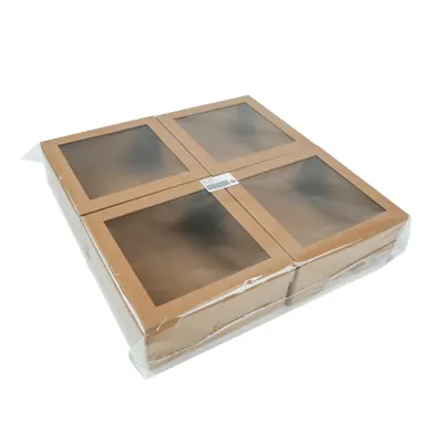 Boîte carrée avec couvercle amovible à fenêtre - 20 x 20 x 8,5 cm - Boites cloches-4