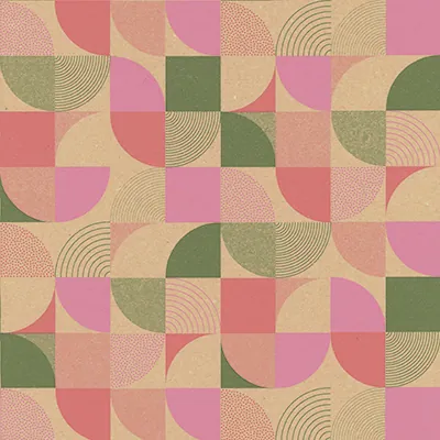 Papier cadeau Patchwork kraft brun 70 cm x 50m, 60 g/m² - Papiers cadeaux kraft à motifs