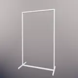 Portant vêtement fixe professionnel blanc sur vérin, 65x45x150cm - Ligne Square 25 blanc