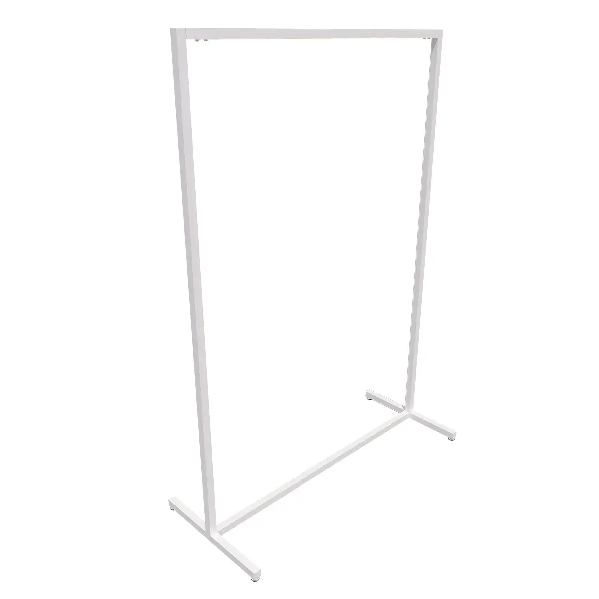 Portant vêtement fixe professionnel blanc sur vérin, 105x45x150cm - Ligne Square 25 blanc-2