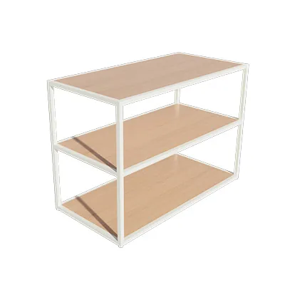 Table de présentation 3 niveaux Square blanc 120 × 60 × 85 cm - Ligne Square 25 blanc-3
