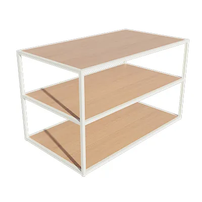 Table de présentation 3 niveaux Square blanc 140 × 80 × 85 cm - Présentoirs de magasin - Ligne Square 25 blanc-3