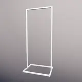 Portant vêtement professionnel blanc sur vérin, 65x45x150cm - Ligne Square 25 blanc