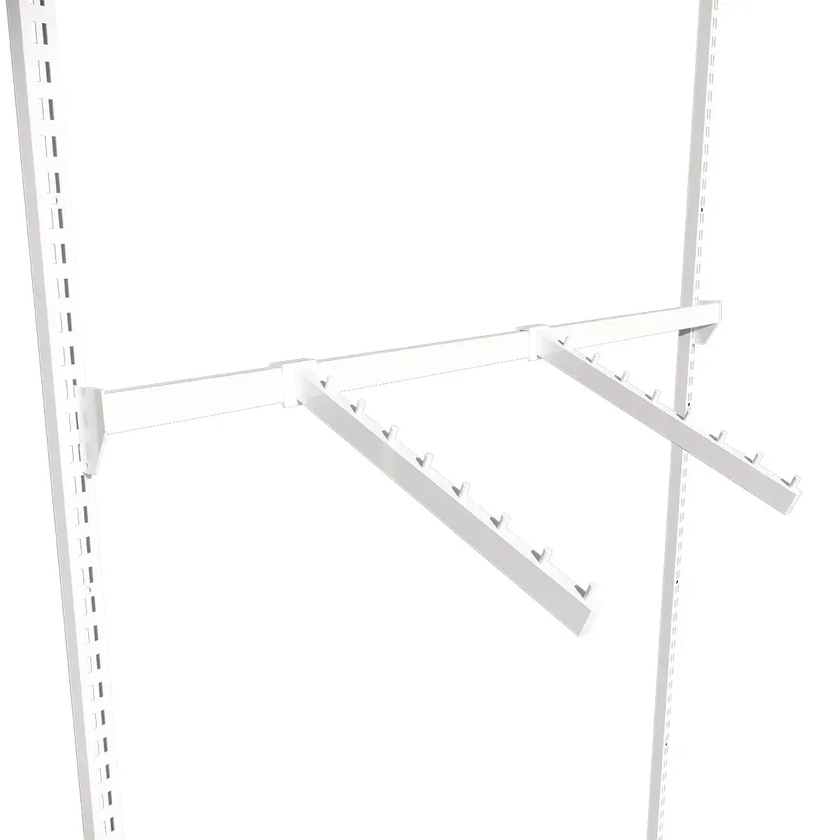 Bras incliné L33cm pour barre de charge, 8 crans, tube 30x15mm, blanc - Ligne Square 25 blanc-2