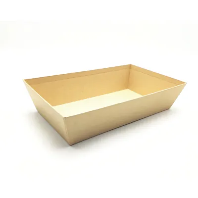 Carton rectangulaire naturel 33 x 20 x 7,4 cm, paquet de 10 - Corbeilles carton-2