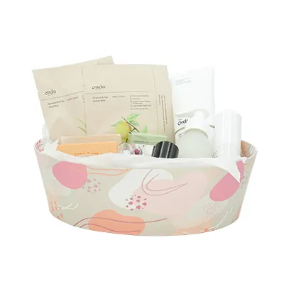 Corbeille carton ovale Beauté 26 x 19,3 x 8 cm beige clair / terracotta, paquet de 6 - Corbeilles carton-7