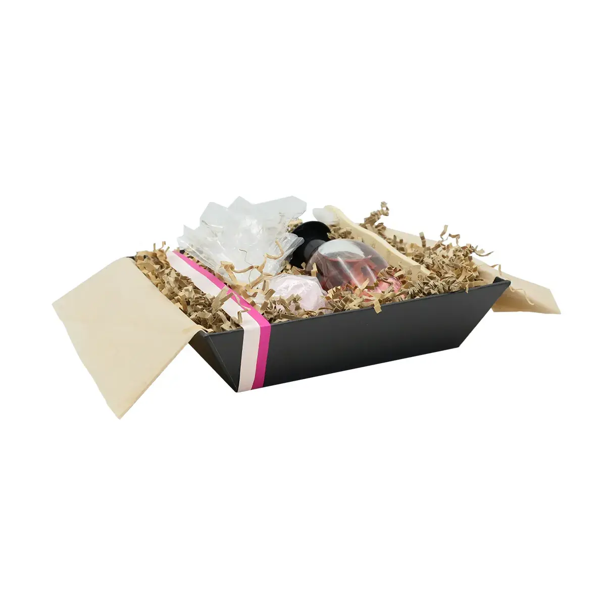 Corbeille carton carrée noir 20 x 20 x 5 cm, paquet de 10 - Corbeilles carton-3