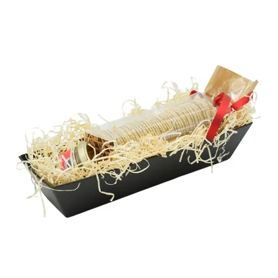 Corbeille carton rectangulaire noir 30 x 10 x 6 cm, paquet de 10 - Corbeilles carton-2