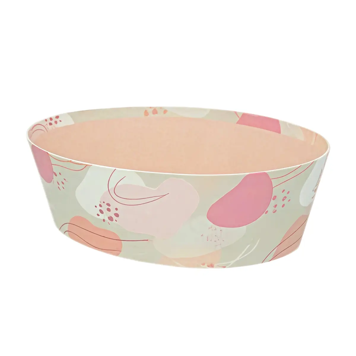 Corbeille carton ovale Beauté 26 x 19,3 x 8 cm beige clair / terracotta, paquet de 6 - Corbeilles carton