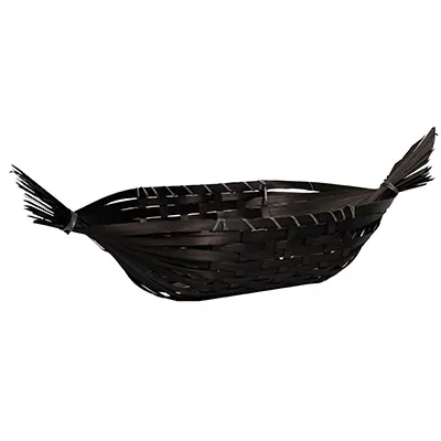 Corbeille gondole en bambou noir 49 x 23 x 10 cm, paquet de 10 - Corbeilles bambou