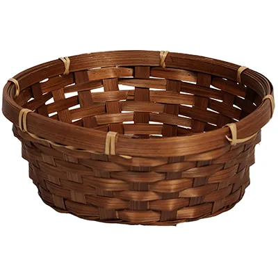 Corbeille bambou ronde marron ø 23 x 8 cm, paquet de 10 - Corbeilles bambou