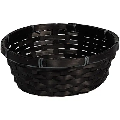 Corbeille bambou ronde noir ø 23 x 8 cm, paquet de 10 - Corbeilles bambou