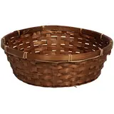 Corbeille bambou ronde marron ø 30 x 9 cm, paquet de 10 - Corbeilles bambou