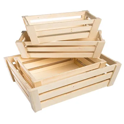 Cagette bois naturel 27 x 14 x 7 cm - Barquettes bois, Cagettes bois -2