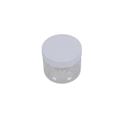 Pot PET cylindrique transparent avec couvercle vissant blanc - 50 ml - carton de 760 unités - Bouteilles et pots cylindriques-2