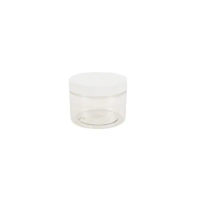 Pot PET cylindrique transparent avec couvercle vissant blanc - 150 ml - carton de 315 unités - Bouteilles et pots cylindriques-2