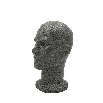 Tête mannequin homme polystyrène 54 cm - Tête pour perruque, chapeau - Gris anthracite - Têtes-4