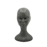 Tête mannequin femme polystyrène 55 cm - Tête pour perruque, chapeau - Gris anthracite - Têtes mannequin, têtes à perruque