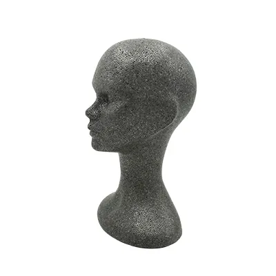 Tête mannequin femme polystyrène 55 cm - Tête pour perruque, chapeau - Gris anthracite - Têtes-2