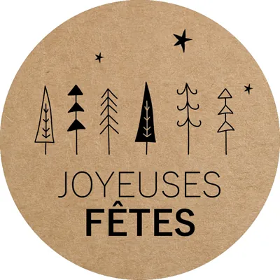 Étiquettes adhésives JOYEUSES FÊTES - Étiquettes cadeaux adhésives